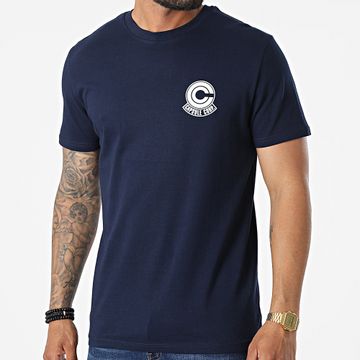 Dragon Ball Z - Petto Capsule Corp Tee Shirt Blu Navy Bianco