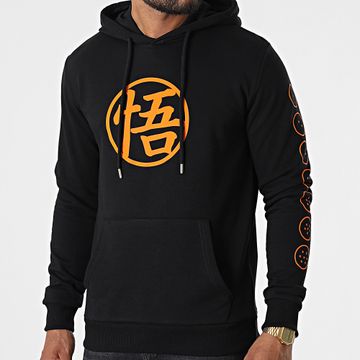 Dragon Ball Z - Felpa con cappuccio Goku Kanji Nero Arancione