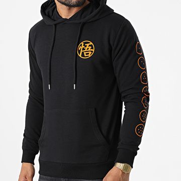 Dragon Ball Z - Felpa con cappuccio con logo nero arancione