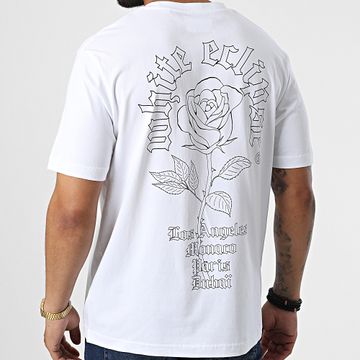 Luxury Lovers - Tee Shirt Oversize Large White Eclipse Barbed Outline Bianco