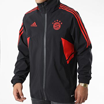 Adidas Sportswear - FC Bayern Monaco Giacca con zip a bande antipioggia HI3465 Nero