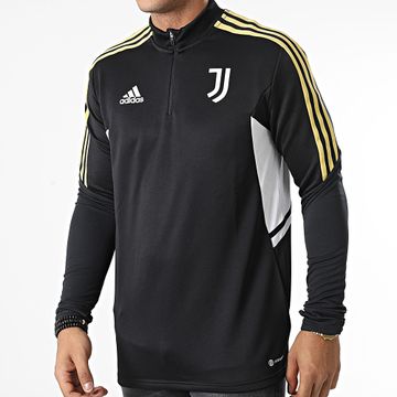 Adidas Sportswear - Juventus HA2641 Felpa nera a righe con collo a zip