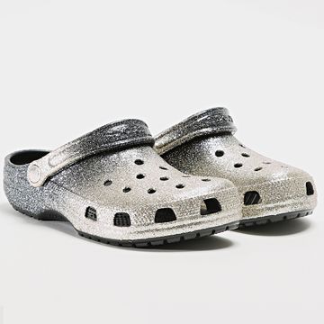 Crocs - Sandali donna Classic Ombre Glitter Clog Nero Argento Dégradé