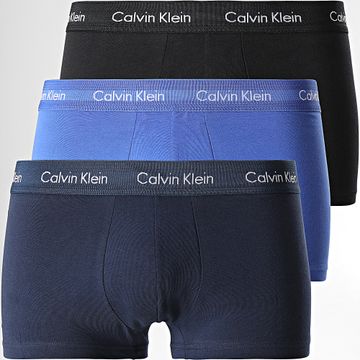 Calvin Klein - Set di 3 boxer in cotone elasticizzato U2664G nero blu
