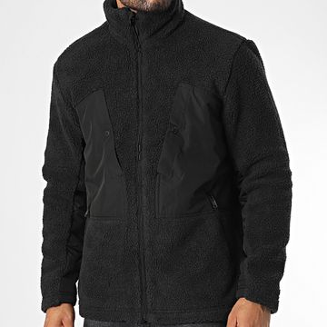Only And Sons - Giacca con zip in sherpa nero di Villads