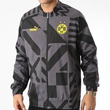 Puma - Giacca con zip Borussia Dortmund Prematch 767657 Grigio Nero