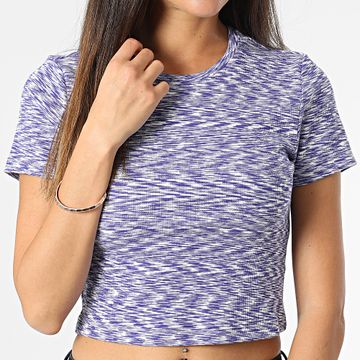 Only - T-shirt donna Lamia Violet screziato bianco