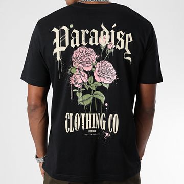 Luxury Lovers - Tee Shirt Oversize Large Paradise Roses Abbigliamento Nero