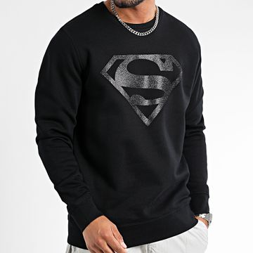 DC Comics - Felpa girocollo con logo glitterato nero