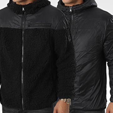 American People - Malone - Giacca reversibile con zip e cappuccio nero