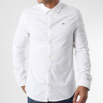 Tommy Jeans - Camicia Slim Stretch a maniche lunghe 9594 Bianco