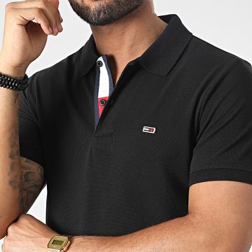 Tommy Jeans - Polo a manica corta con abbottonatura Slim 5370 Nero