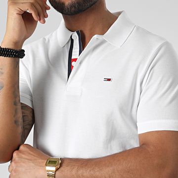 Tommy Jeans - Polo slim a manica corta con abbottonatura 5370 Bianco