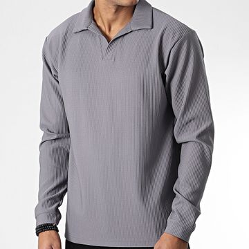 ADJ - Polo a maniche lunghe grigio