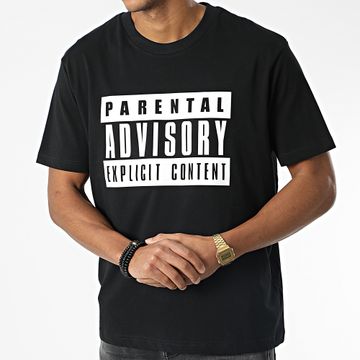 Parental Advisory - Tee Shirt Oversize Grande Logo frontale Nero Bianco