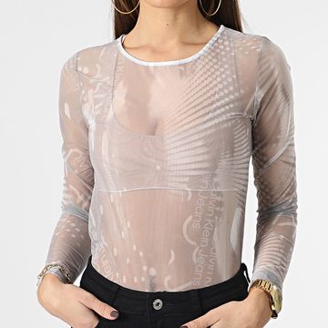 Calvin Klein - Body Donna Stampa All Over Mesh 0537 Grigio