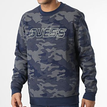 Guess - Felpa girocollo Z3RQ05-K9Z22 Navy Grey Camouflage