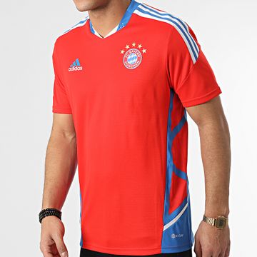 Adidas Sportswear - Maglia da calcio a strisce FC Bayern Monaco Pro HU1276 Rosso Blu