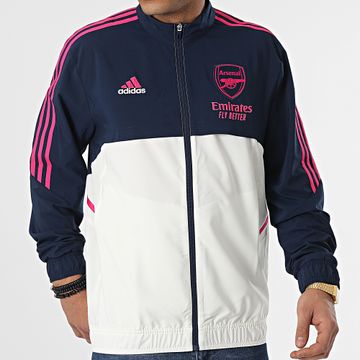 Adidas Sportswear - Arsenal HT4442 Giacca con zip a righe bianche e blu navy