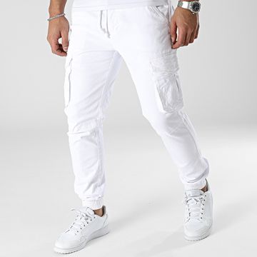 John H - XQ05 Pantaloni Cargo Bianco