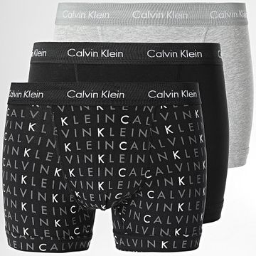 Calvin Klein - Set di 3 boxer U2662G Nero Heather Grigio