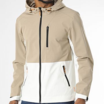 Only And Sons - Gilbert Giacca con cappuccio e zip Beige Bianco