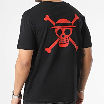 One Piece - Maglietta Oversize Logo Mugiwara Grande Nero Rosso