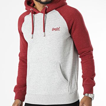 Superdry - Felpa con cappuccio M2012923A Heather Grey Bordeaux