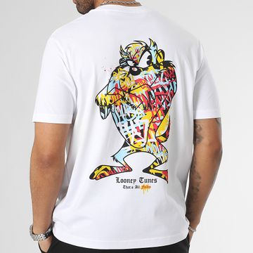 Looney Tunes - Tee Shirt Oversize Large Taz Graff Bianco