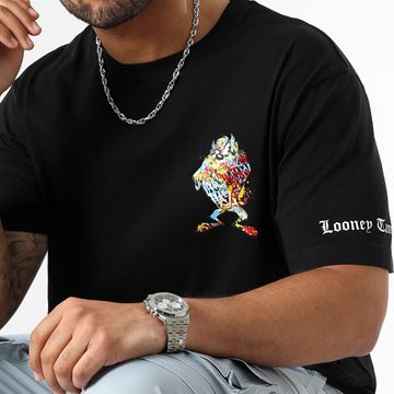 Looney Tunes - Tee Shirt Oversize Maniche grandi Taz Graff Nero
