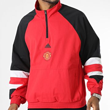 Adidas Sportswear - Felpa Manchester United Icon Zip Neck HT2000 Rosso