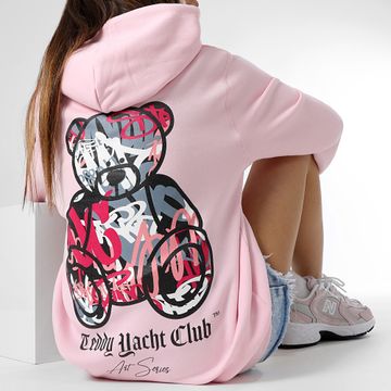 Teddy Yacht Club - Felpa con cappuccio Art Series Donna Rosa Pastello