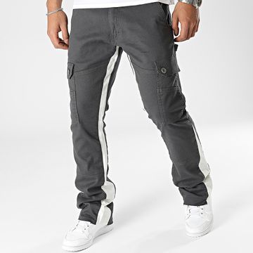 Ikao - Pantaloni cargo flare grigio antracite