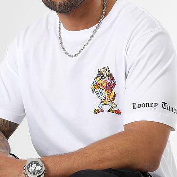Looney Tunes - Tee Shirt Oversize Manica larga Taz Bianco
