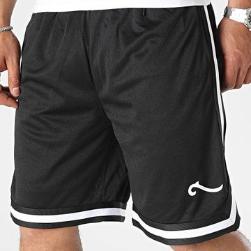 Classic Series - Pantaloncini da jogging a bande bianche e nere Wave