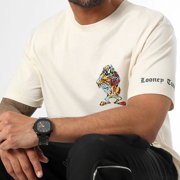Looney Tunes - Tee Shirt Oversize Maniche grandi Taz Graff Beige