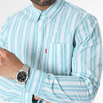 Levi's - Camicia a maniche lunghe a righe 85748 Blu Bianco