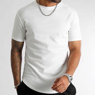 LBO - Camicia da tè testurizzata Waffle 0296 Bianco