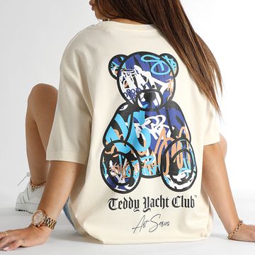 Teddy Yacht Club - Tee Shirt Oversize Large Donna Art Series Blu Beige
