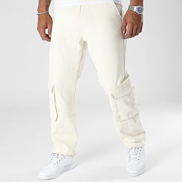 Frilivin - Pantaloni cargo beige larghi