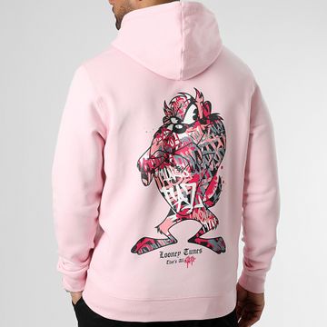 Looney Tunes - Felpa con cappuccio rosa Taz Graff