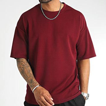 LBO - T-shirt Testurizzata Waffle Large 0377 Bordeaux