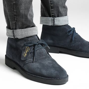Clarks - Stivali da deserto Evo Navy in pelle scamosciata