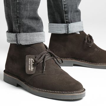 Clarks - Desert Boots Evo in pelle scamosciata marrone scuro