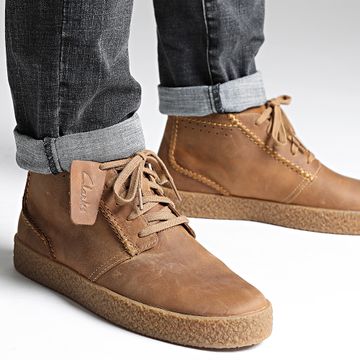Clarks - Scarpe Streethill Mid in pelle marrone scuro