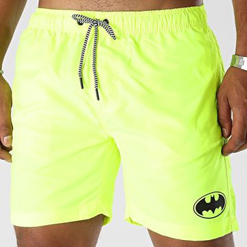 DC Comics - Pantaloncini da bagno con logo giallo fluo