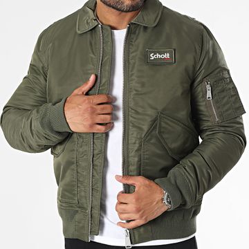 Schott NYC - Giacca bomber 210100RS Verde Khaki