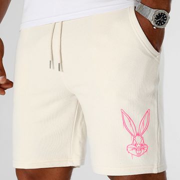 Looney Tunes - Corto Jogging Angry Bugs Bunny Beige Rosa Fluorescente