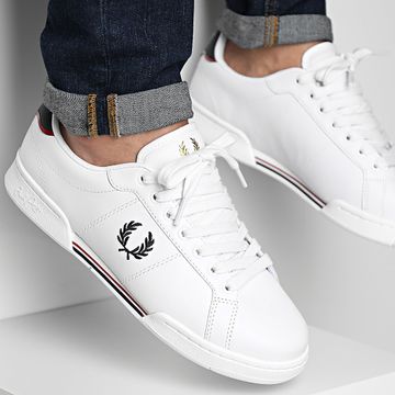 Fred Perry - B722 Pelle B6311 Bianco Navy Sneakers