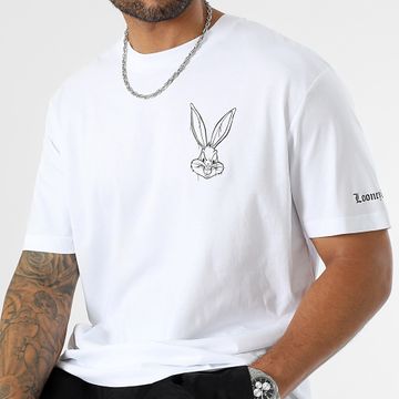 Looney Tunes - Tee Shirt Oversize Large Angry Bugs Bunny Bianco Nero